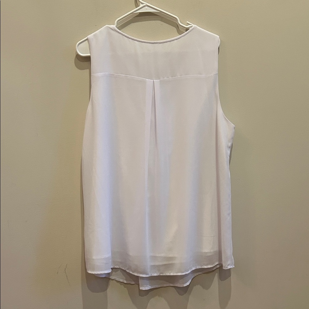 Jueyun Tank Top Women's 2XL White Blouse Summer Casual Relaxed - Picture 3 of 3
